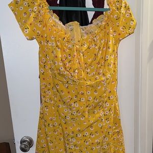 Super cute yellow floral dress.